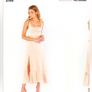 Showmeyourmumu Claire Midi Dress Champagne Luxe Satin Size Small